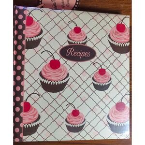 RARE Jessie Steele Cherry Cupcake Pocket Page Recipe Book Binder C.R. Gibson New